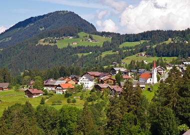 Eine Alm im Vorarlberg.
