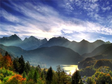 Blick vom Chiemgau bis zu den Alpen