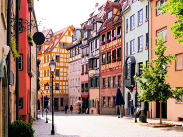 Charmantes Nürnberg Altstadtgasse der UNESCO-Welterbestadt Nürnberg