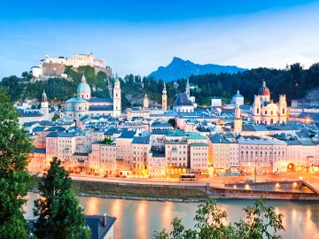 Aufsicht auf Salzburg mit der Festung Hohensalzburg